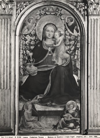 Alinari, Fratelli — Lugano, Fondazione Thyssen - Madonna col Bambino e cinque Angeli (Angelico, attr.) — insieme